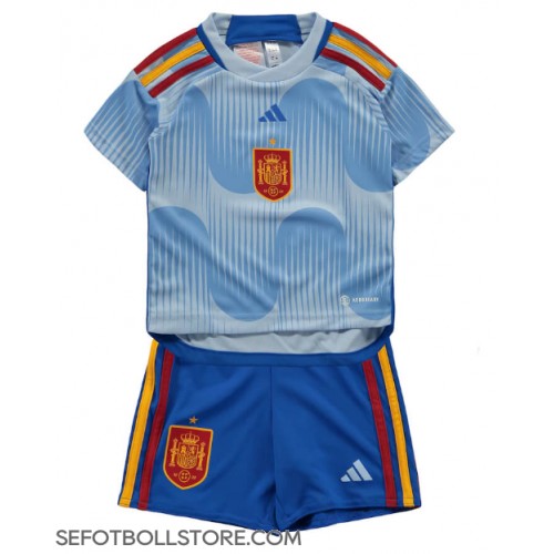 Spanien Replika babykläder Bortaställ Barn VM 2022 Kortärmad (+ korta byxor)